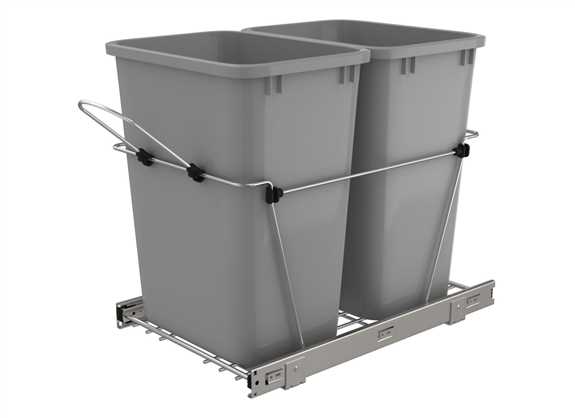 Double 35 Quart Pullout Waste Containers